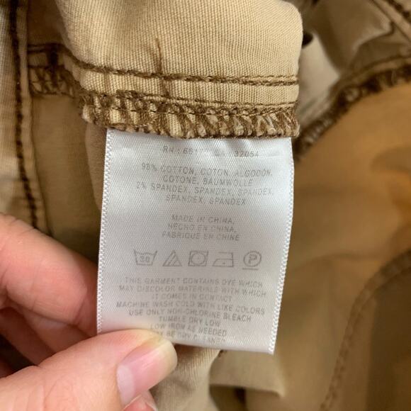 Hei Hei Pants Womens 26 Brown Cotton Blend Stretch Cargo Pockets Double Knee - Picture 10 of 13